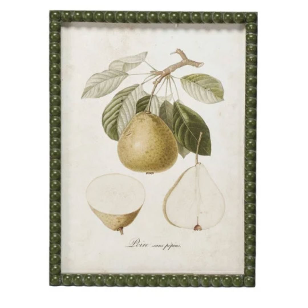 Hobnail Wood Framed Pear Prints Artwork Creative Co-Op 8 