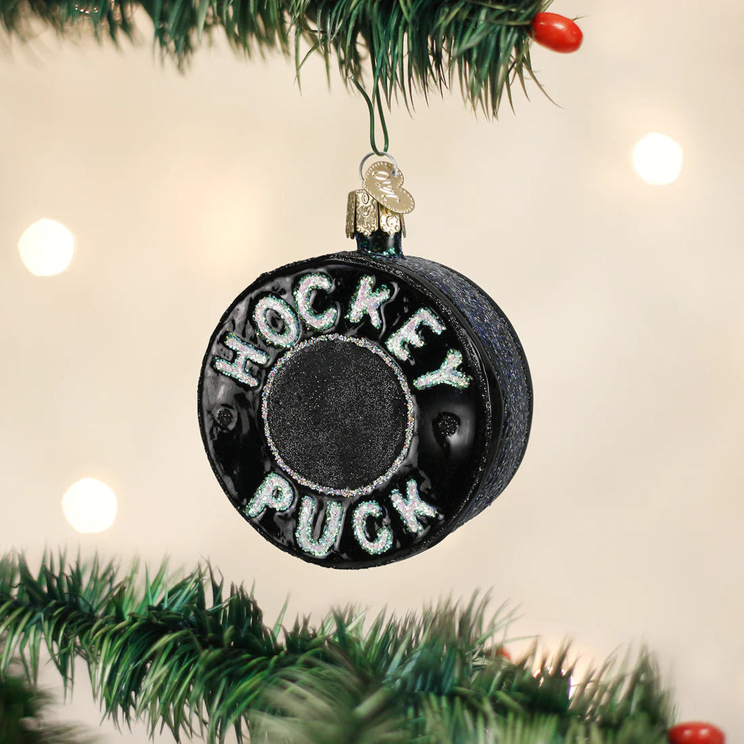 Hockey Puck Ornament Football Ornament Old World Christmas 