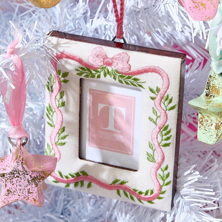 Holiday Memories Embroidered Frame Ornaments Christmas Ornament Two's Company 