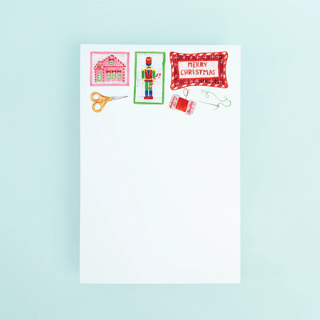 Holiday Needlepoint Notepad Stationery Taylor Paladino 