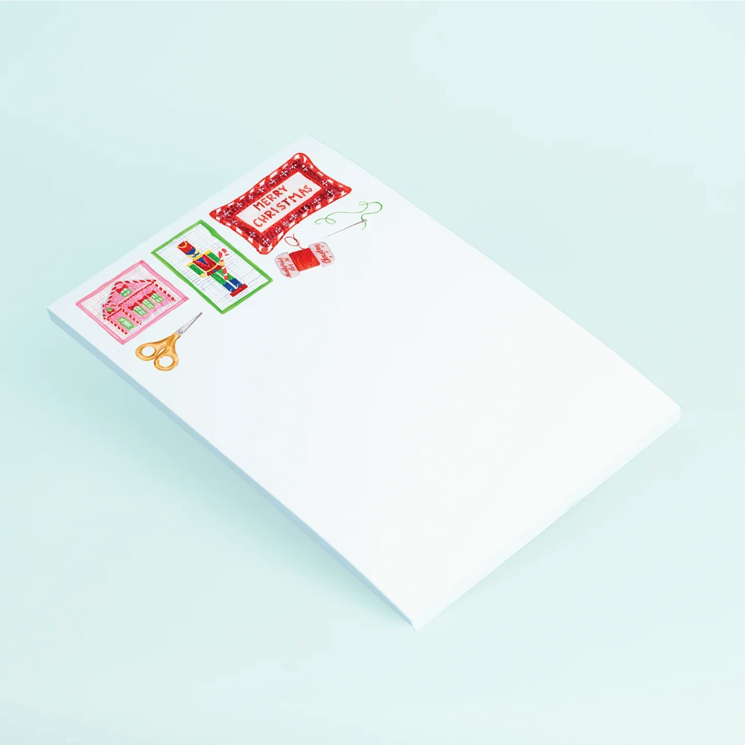 Holiday Needlepoint Notepad Stationery Taylor Paladino 