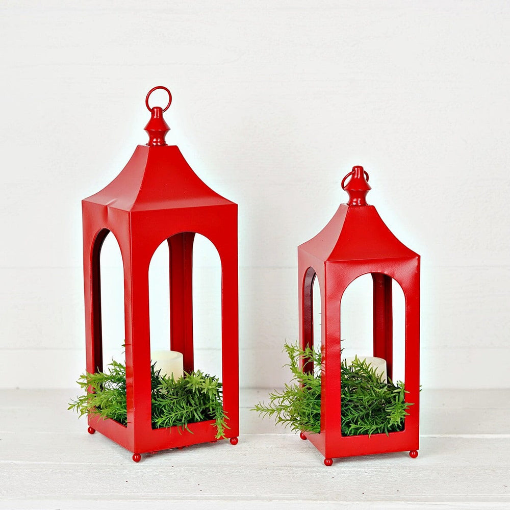 Holiday Red Artisan Lanterns Christmas Decor Impressive Enterprises 