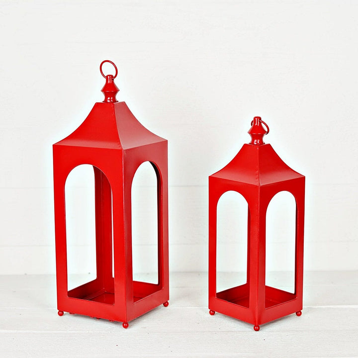 Holiday Red Artisan Lanterns Christmas Decor Impressive Enterprises 