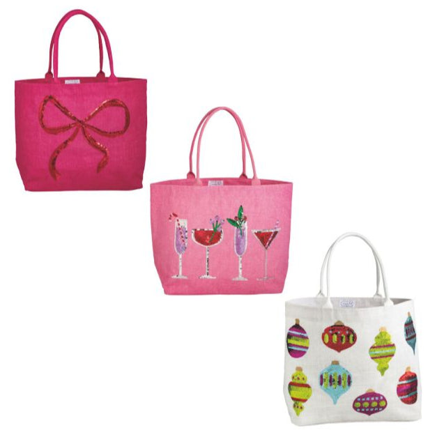 Holiday Sparkle Totes Halloween Decor MudPie 