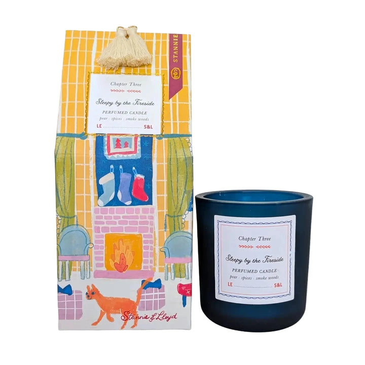 Holiday Storybook Candle - Sleepy by the Fireside Candle Stannie and Lloyd 