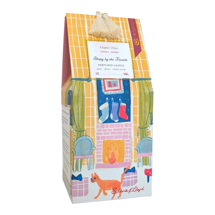 Holiday Storybook Candle - Sleepy by the Fireside Candle Stannie and Lloyd 
