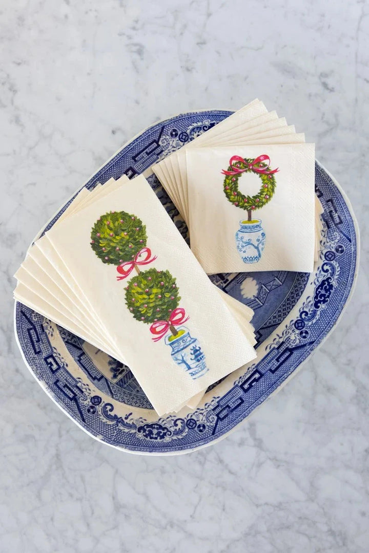 Holiday Topiary Guest Napkins Guest Towels Hester and Cook 