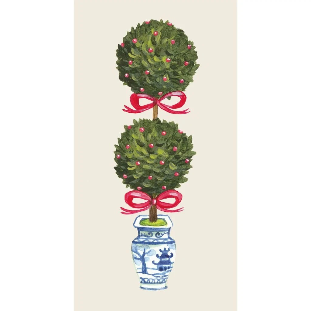 Holiday Topiary Guest Napkins Guest Towels Hester and Cook 