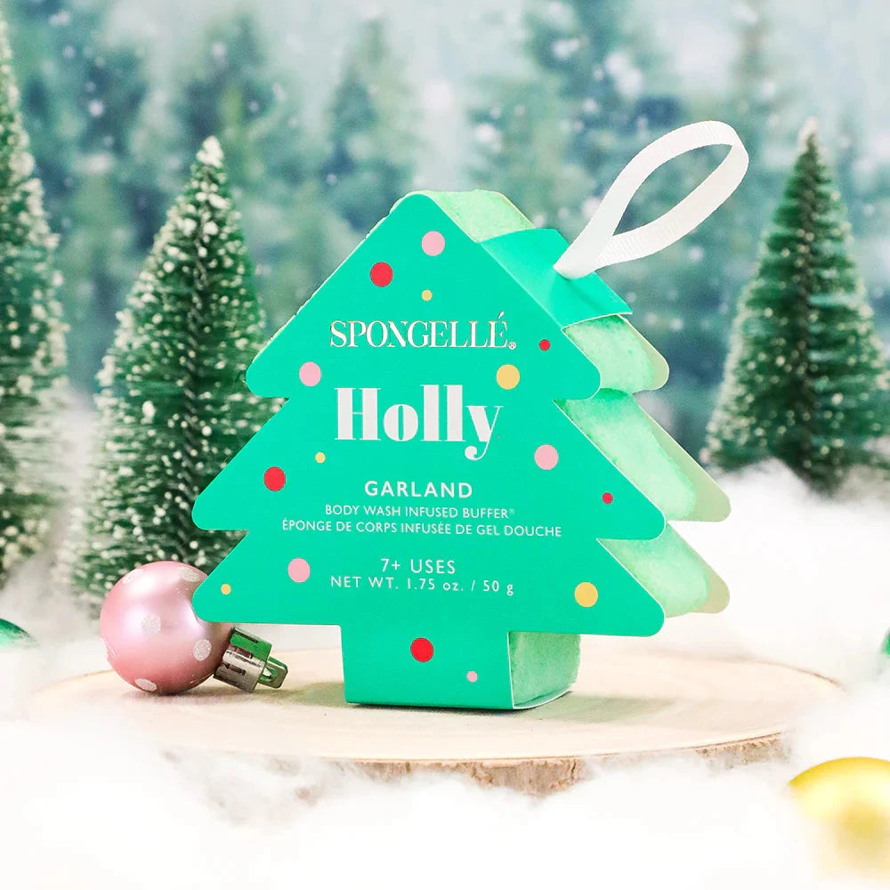 Holiday Tree - Holly - Garland Bath Soap Spongelle 