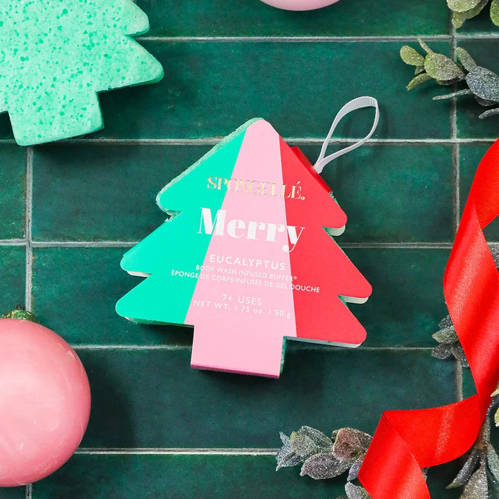 Holiday Tree - Merry - Eucalyptus Bath Soap Spongelle 
