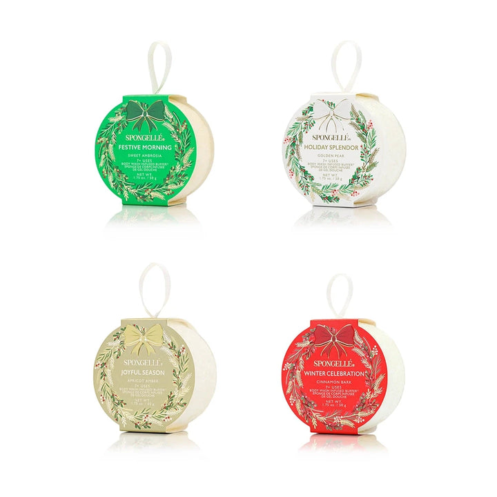 Holiday Wreath Body Buffers Bath Soap Spongelle 