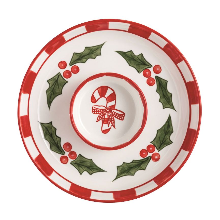 Holly Chip & Dip Set Serving Piece MudPie 