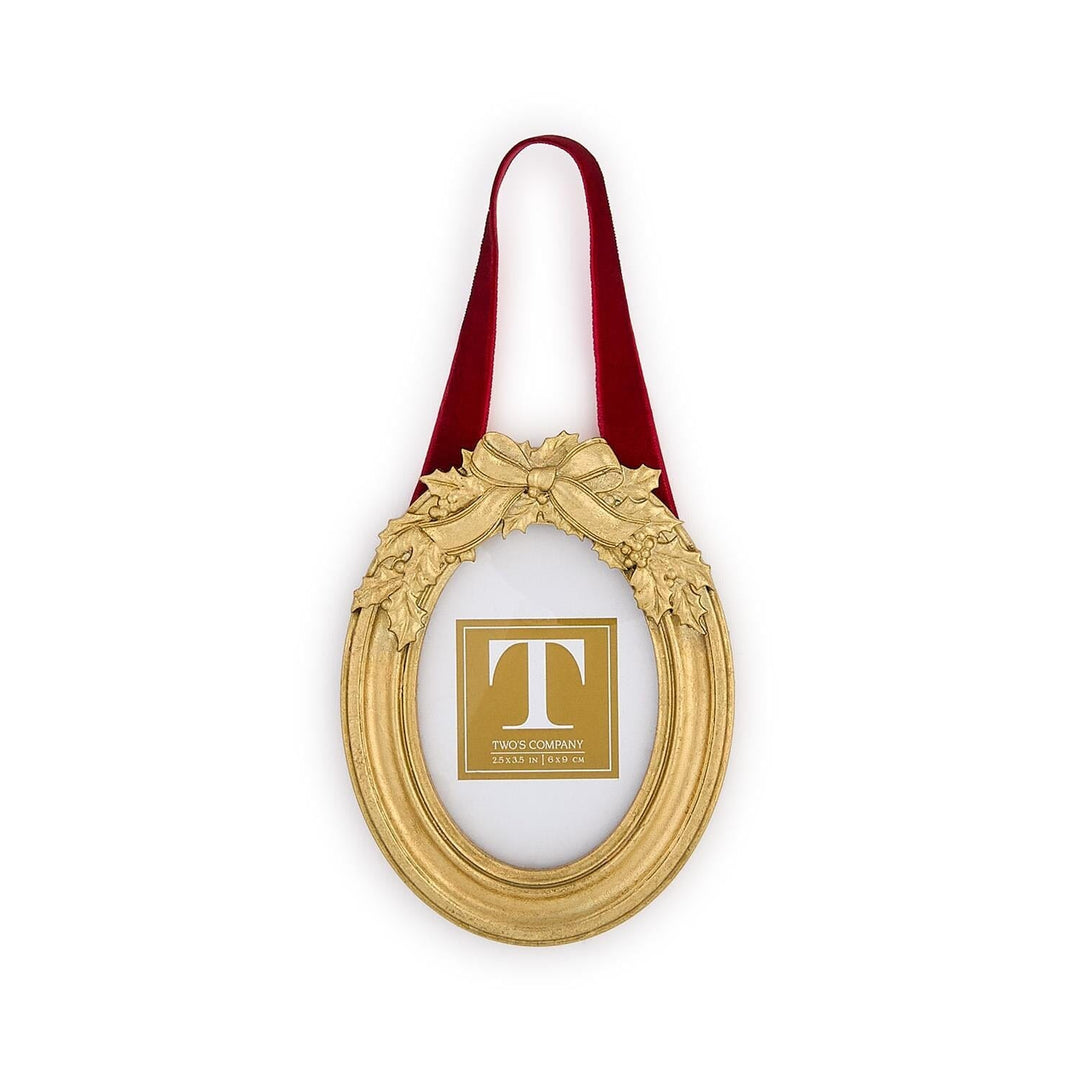Holly Leaving Hanging Frames Picture Frames Two's Company Oval 