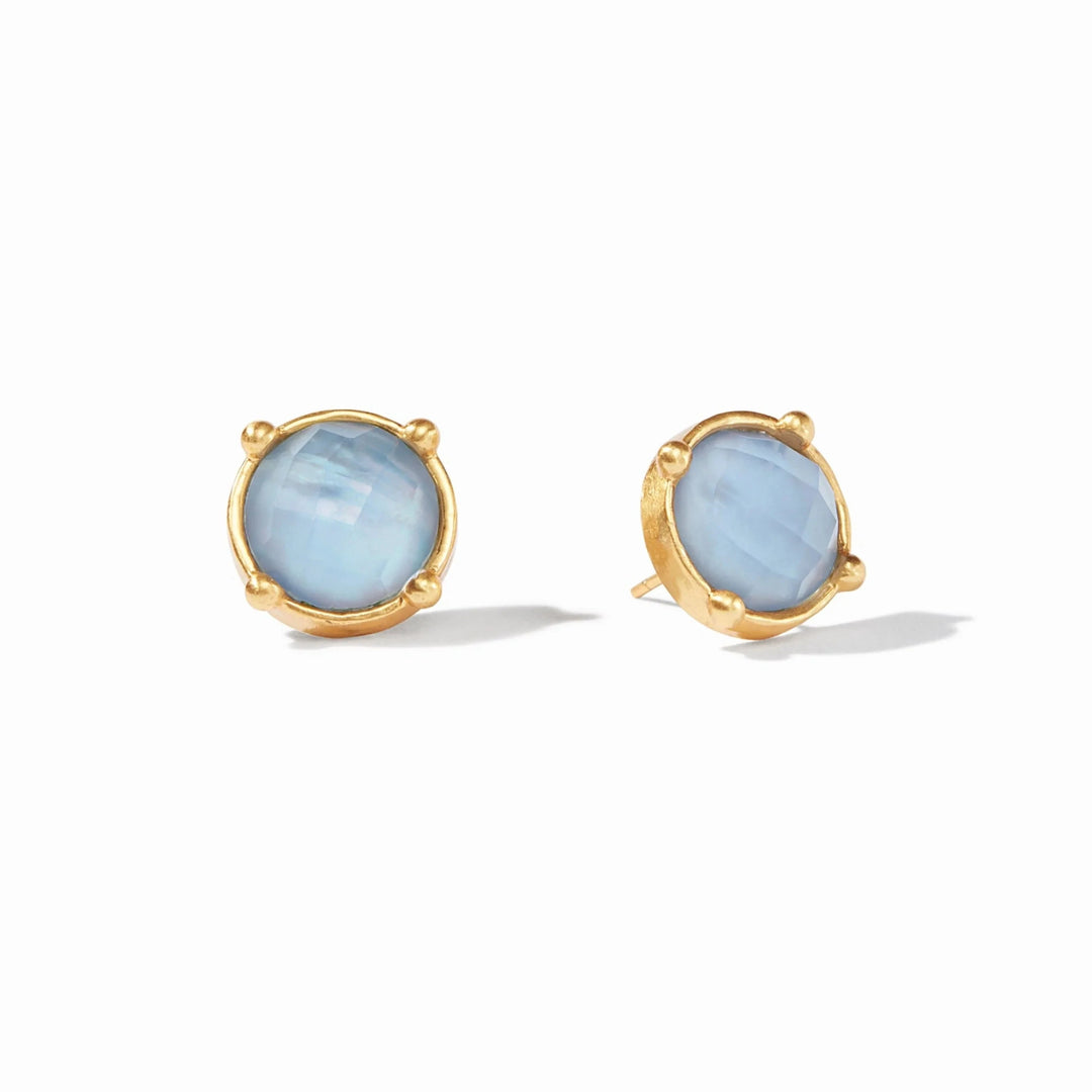 Honey Stud Earrings - Iridescent Chalcedony Blue Womens Earrings Julie Vos 