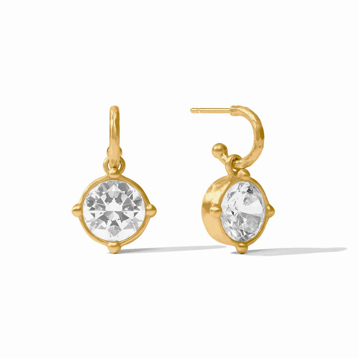 Honeybee Hoop & Charm Earrings - Cubic Zirconia Womens Earrings Julie Vos 