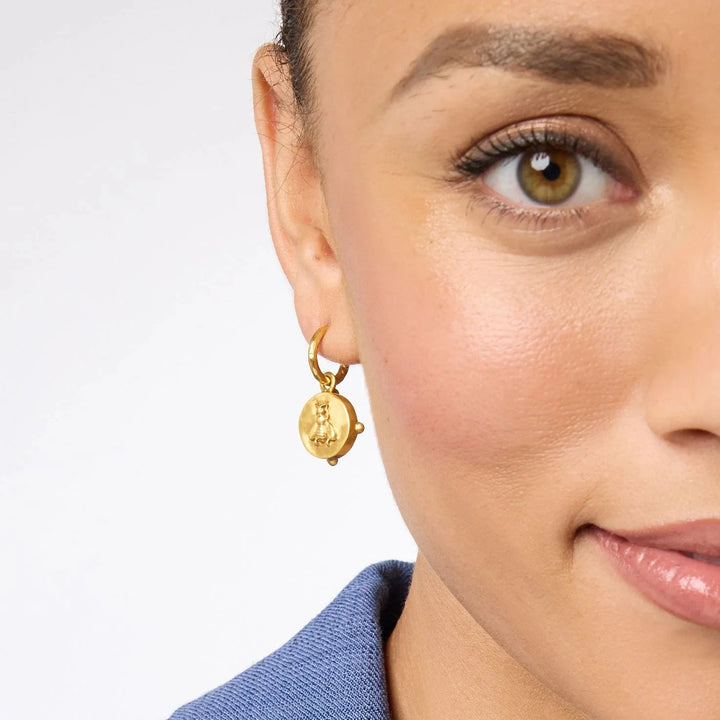 Honeybee Hoop & Charm Earrings - Cubic Zirconia Womens Earrings Julie Vos 