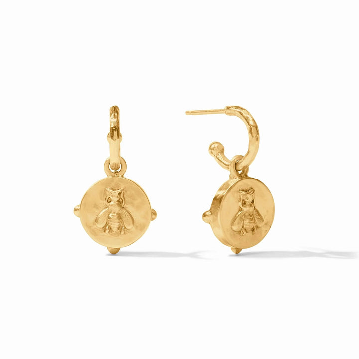 Honeybee Hoop & Charm Earrings - Cubic Zirconia Womens Earrings Julie Vos 