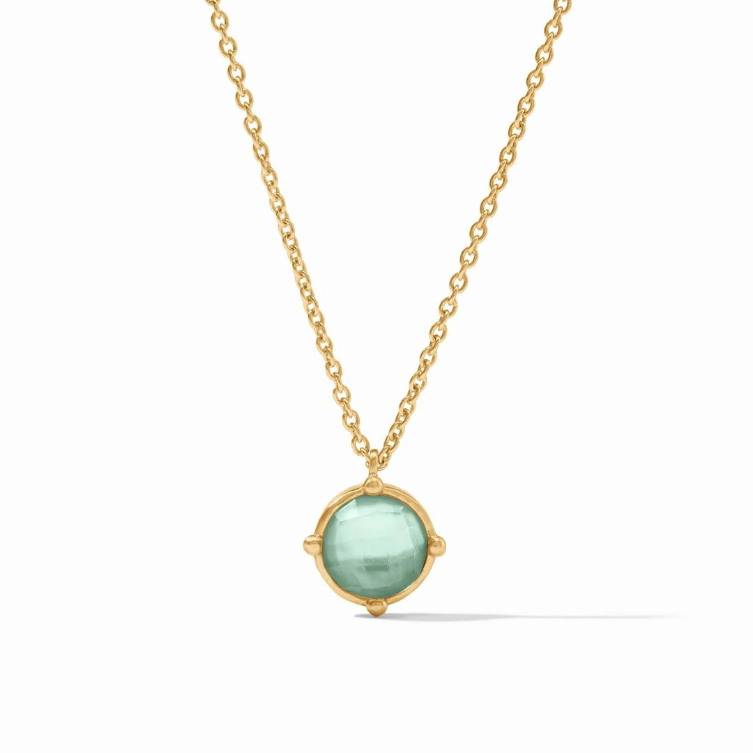 Honeybee Solitaire Necklace - Iridescent Aquamarine Blue Womens Necklace Julie Vos 