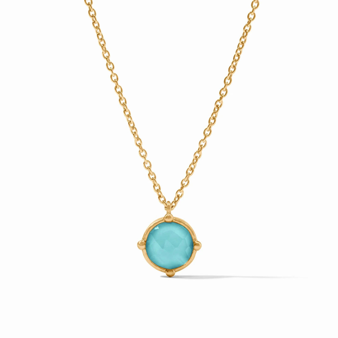Honeybee Solitaire Necklace - Iridescent Bahamian Blue Womens Necklace Julie Vos 