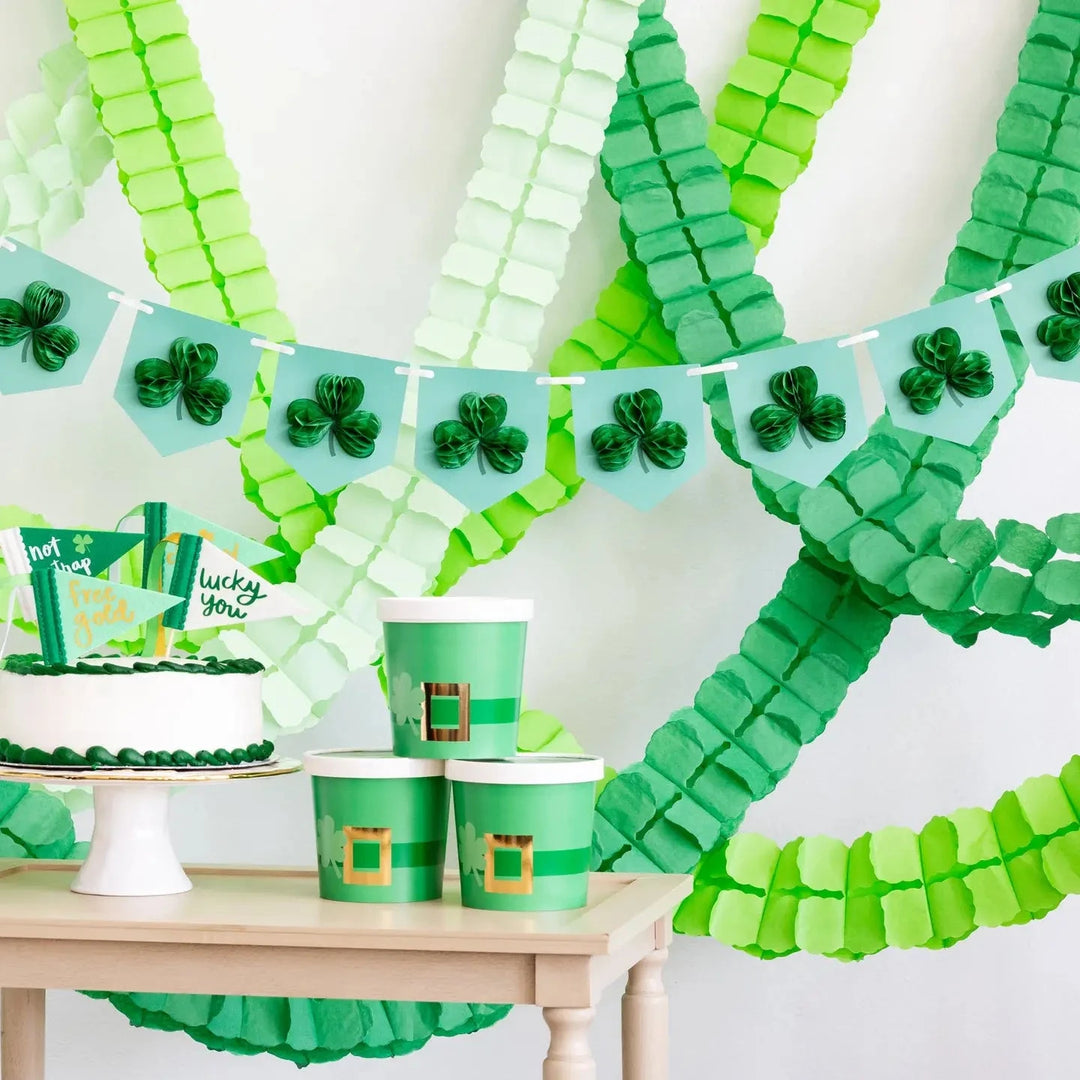 Honeycomb Shamrock Banner St Paticks Day Decor My Mind's Eye 