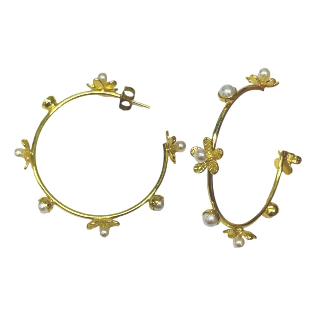 Hoop Flower Earrings Womens Earrings Knotty Bling 