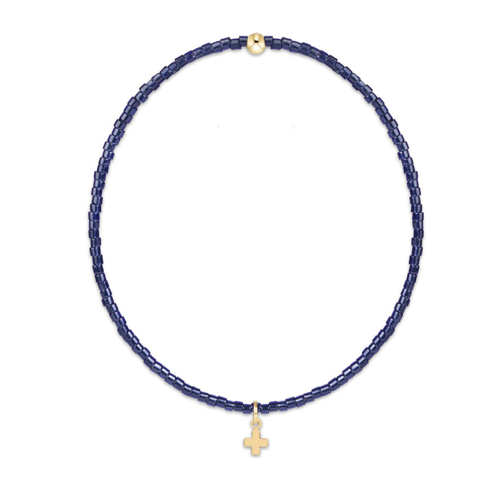Hope Classic Bracelets - Signature Cross Small Charm Womens Bracelet ENewton Navy 