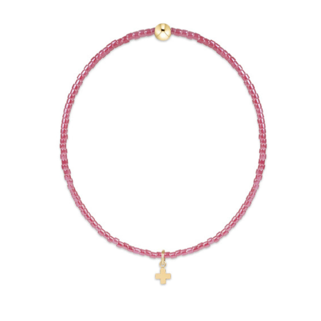 Hope Classic Bracelets - Signature Cross Small Charm Womens Bracelet ENewton Pink Champange 