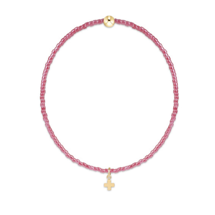 Hope Classic Bracelets - Signature Cross Small Charm Womens Bracelet ENewton Pink Champange 