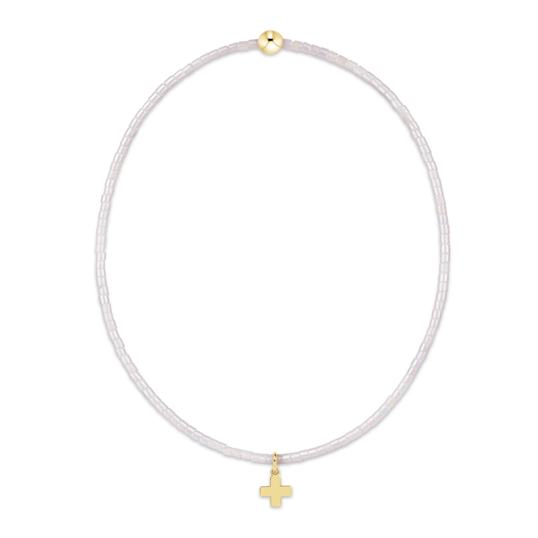 Hope Classic Bracelets - Signature Cross Small Charm Womens Bracelet ENewton Silky White 