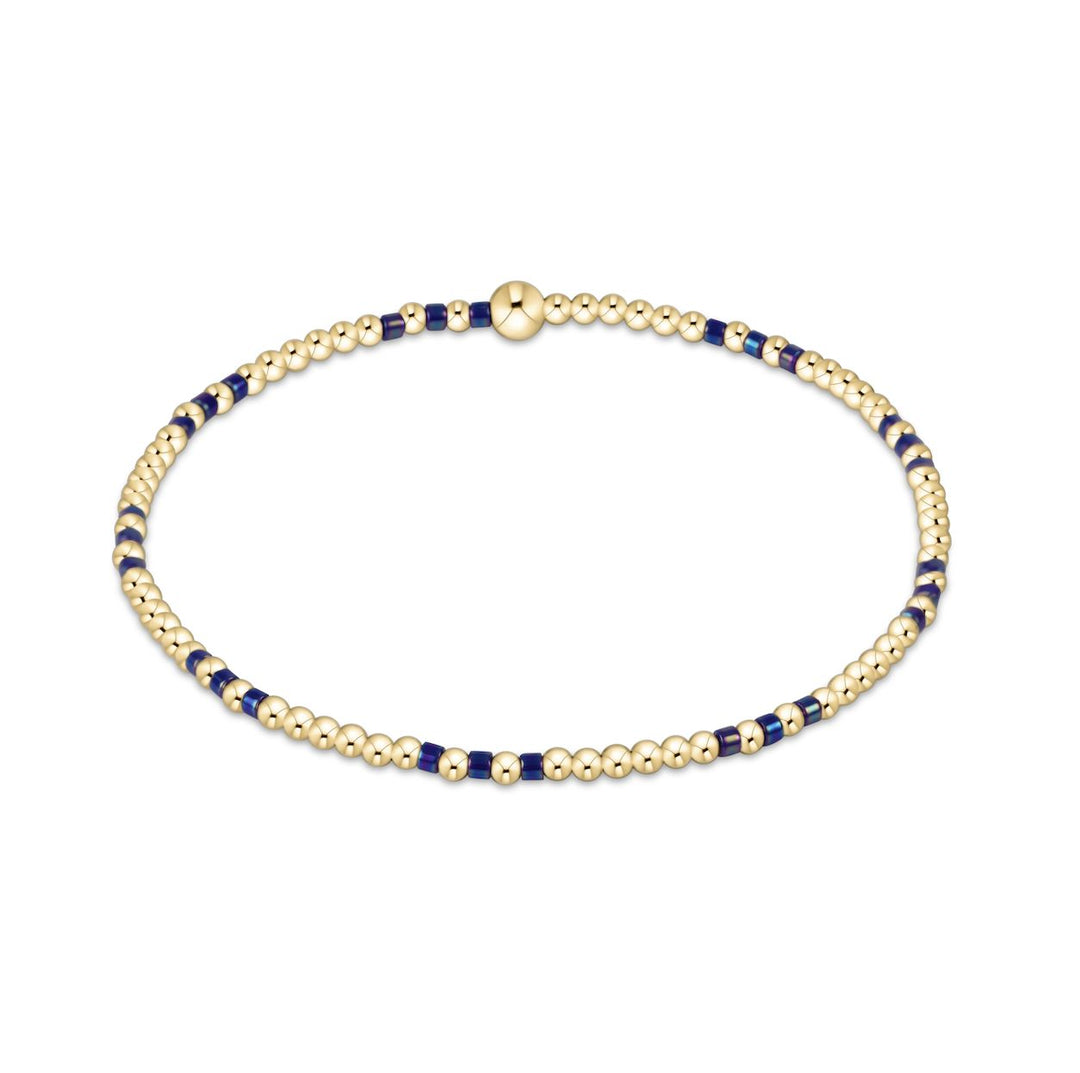 Hope Joy Pattern 2mm Bead Bracelet Womens Bracelet ENewton Blue Metallic 