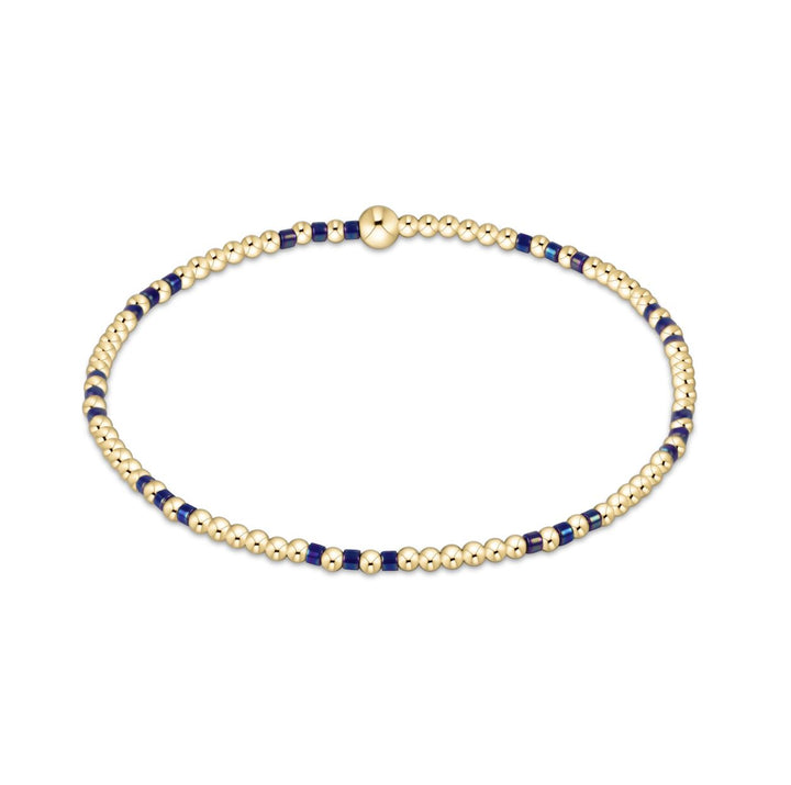 Hope Joy Pattern 2mm Bead Bracelet Womens Bracelet ENewton Blue Metallic 