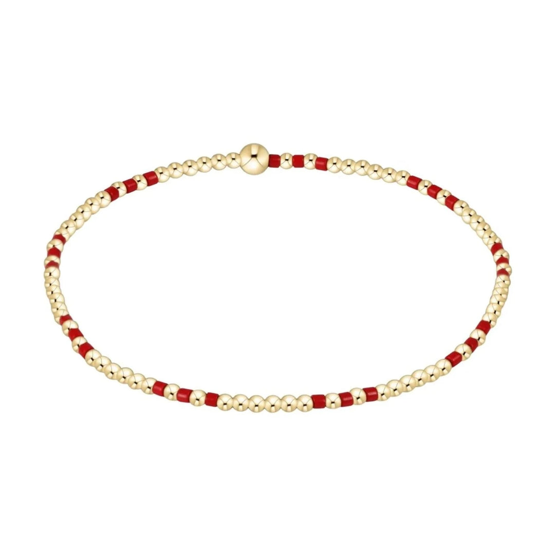 Hope Joy Pattern 2mm Bead Bracelet Womens Bracelet ENewton Red 