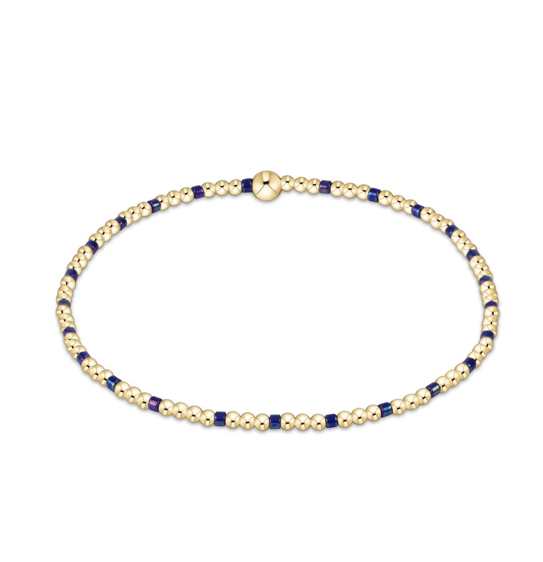 Hope Sincerity Pattern 2mm Bead Bracelet Womens Bracelet ENewton Blue Metallic 