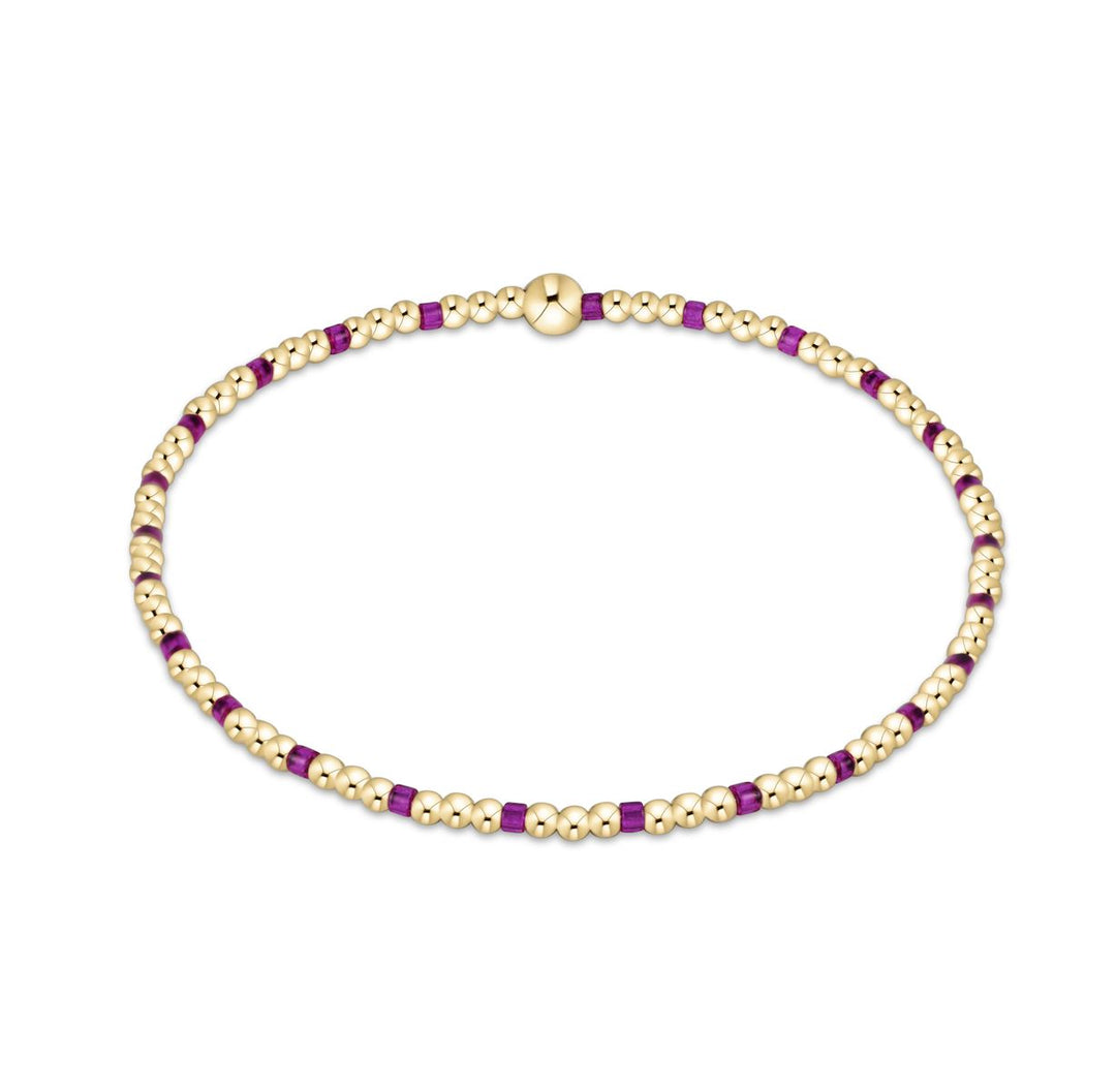 Hope Sincerity Pattern 2mm Bead Bracelet Womens Bracelet ENewton Fuchsia 