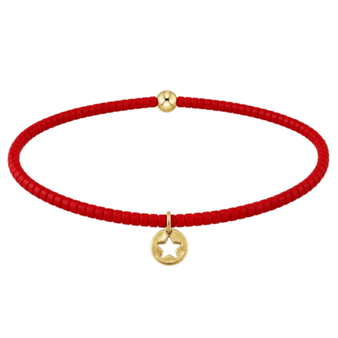 Hope Unwritten Bracelet - Star Small Gold Disc Womens Bracelet ENewton Bright Red 