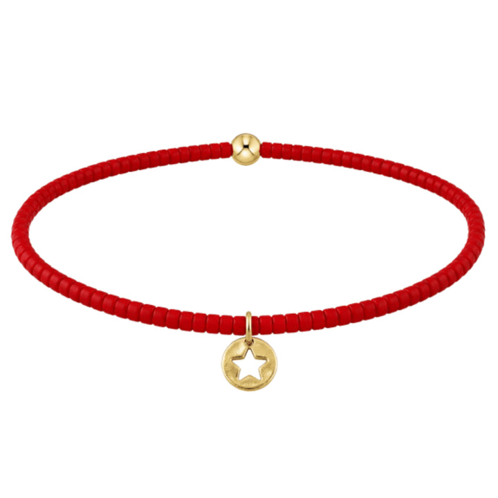 Hope Unwritten Bracelet - Star Small Gold Disc Womens Bracelet ENewton Bright Red 