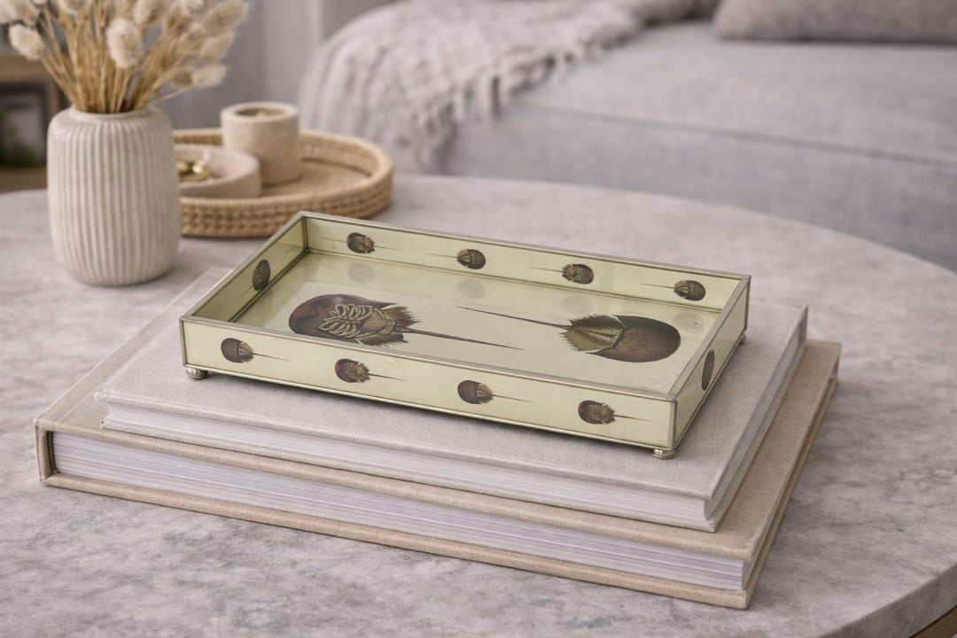 Horseshoe Crab Glass Tray Decorative Tray JM Piers 