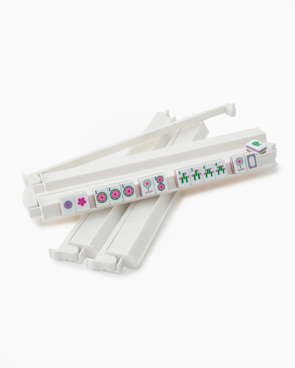 Hot Pink Rack & Pusher Set - White Game Oh My Mahjong 