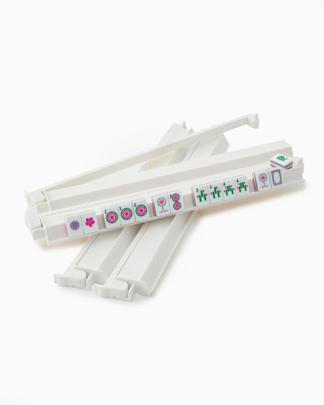 Hot Pink Rack & Pusher Set - White Game Oh My Mahjong 