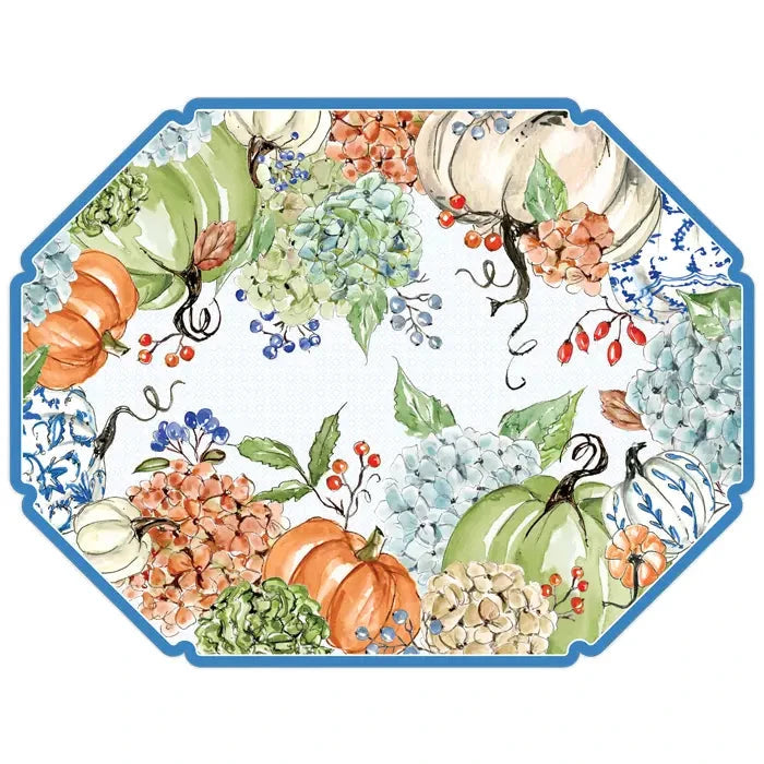 Hydrangea and Pumpkins Assortment Placemats Placemats Rosanne Beck 