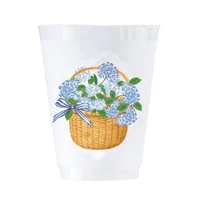 Shatterproof Cups - Blue Hydrangeas Basket