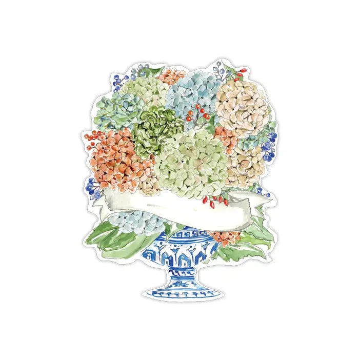 Hydrangeas in Chinoiserie Pot Table Accents Place Cards Rosanne Beck 