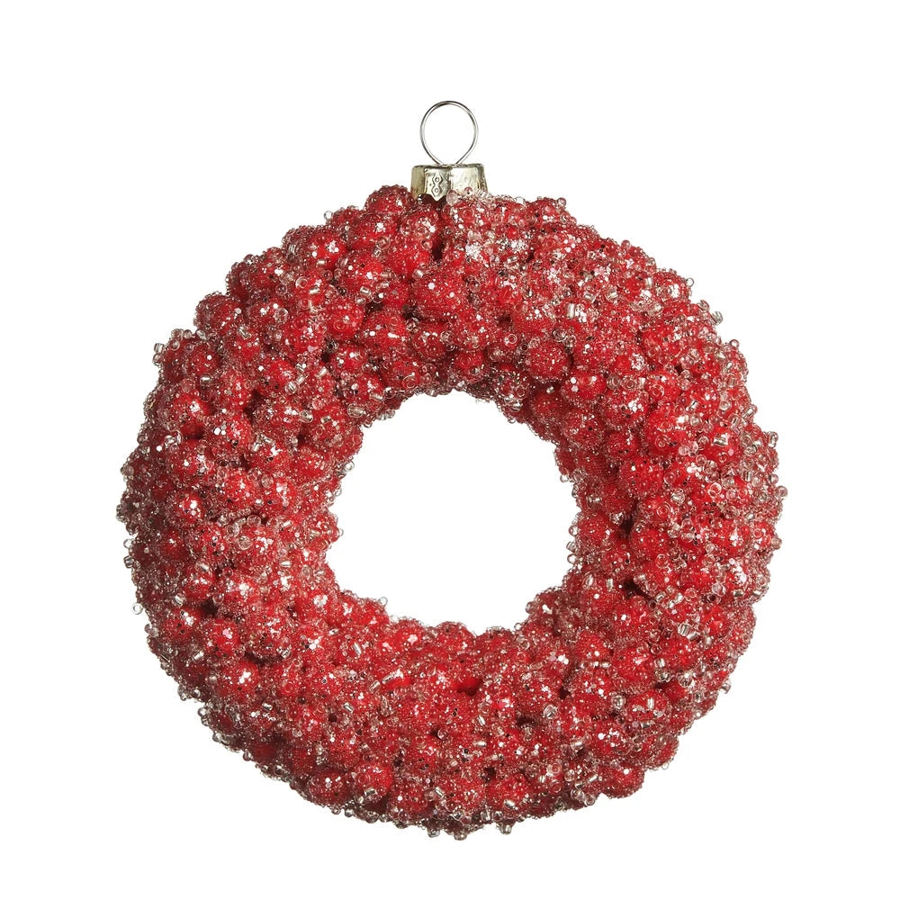 Iced Red Berry Wreath Ornament Christmas Ornament RAZ 