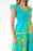 Indi Tiered Ric Rac Midi Dress - Aqua Womens Dress J Marie Collections 