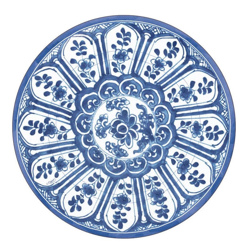 Indigo Garden Blue and White Paper Dinner Plates - Set of 8 Paper Plates Caspari 
