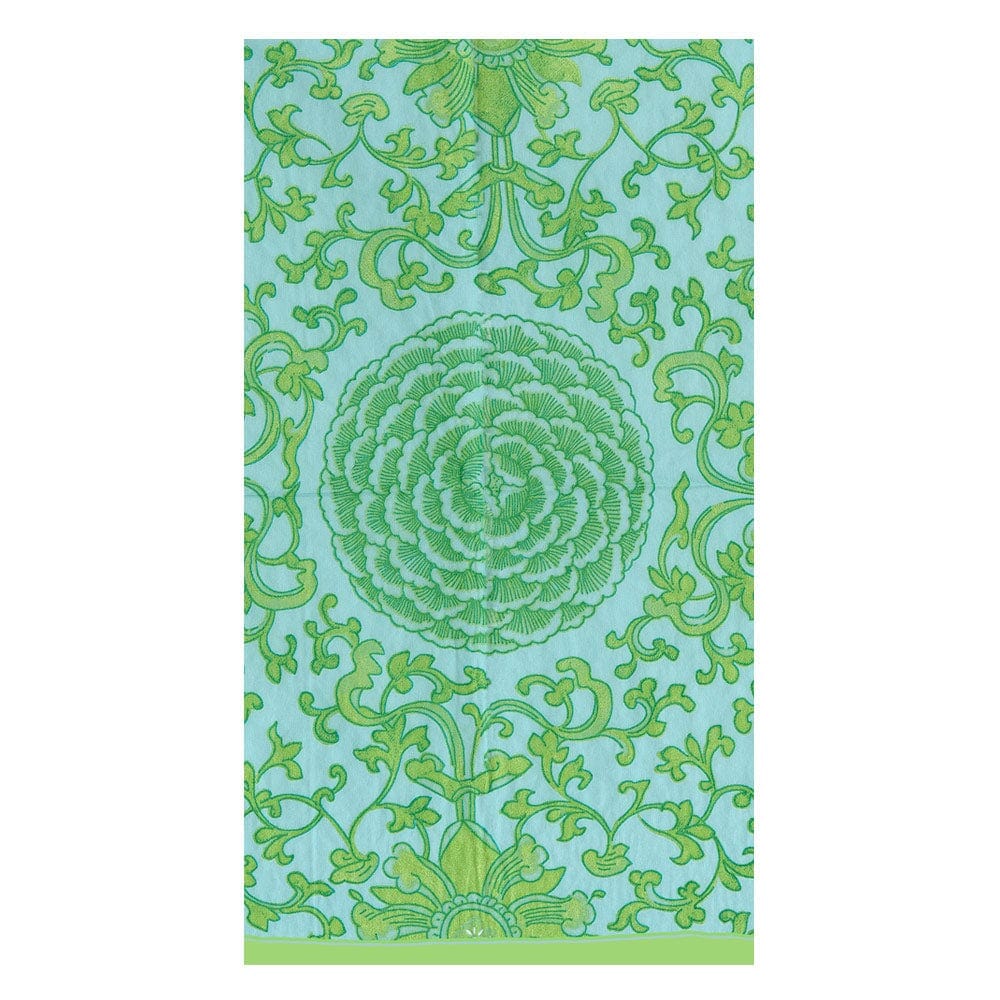 Indigo Garden Jade and Turquoise Guest Towel - 15 Per Package Guest Towels Caspari 