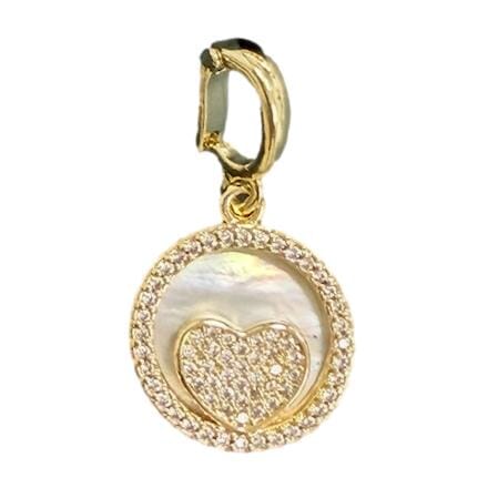 Inset Pave Heart Clip-on Charm Necklace Charm AF Design Group 