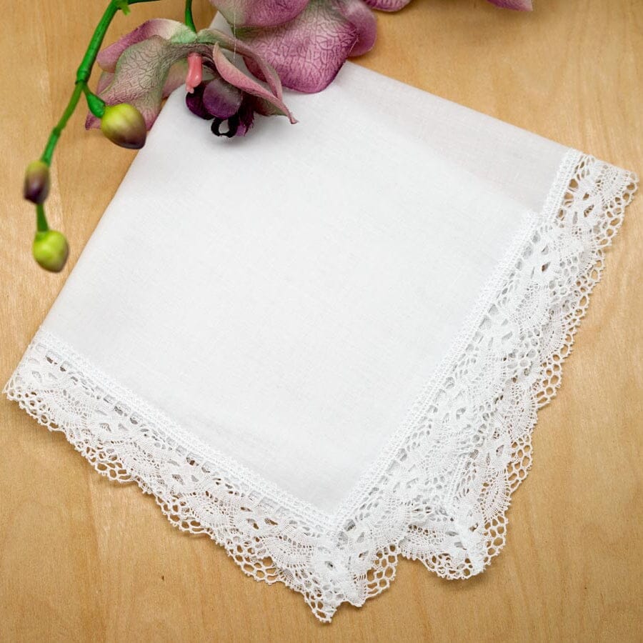 Interlocking Cluny Lace Wedding Handkerchief Handkerchief Bumblebee Linens 