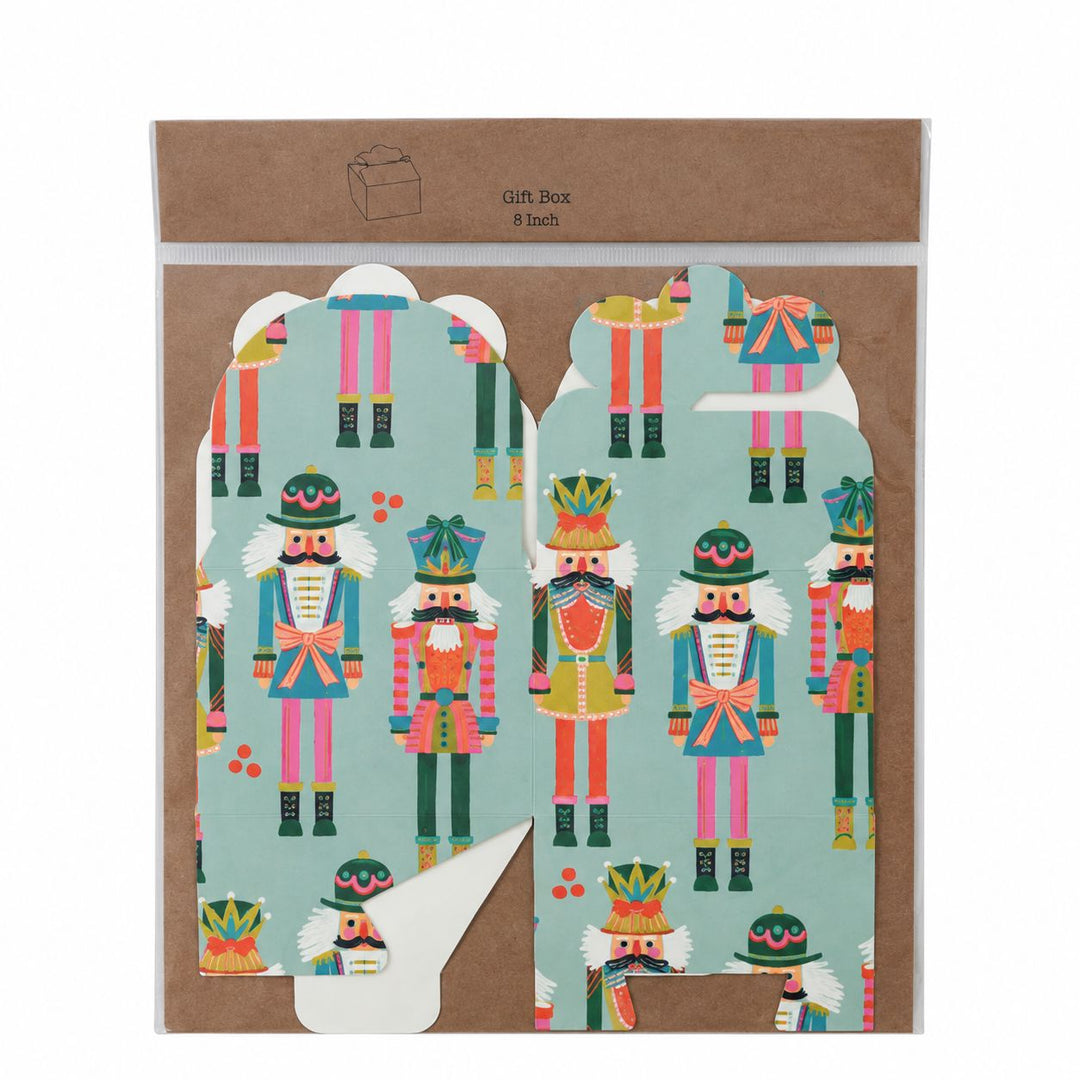 Interlocking Gift Box with Holiday Pattern Gift Bag Creative Co-Op 