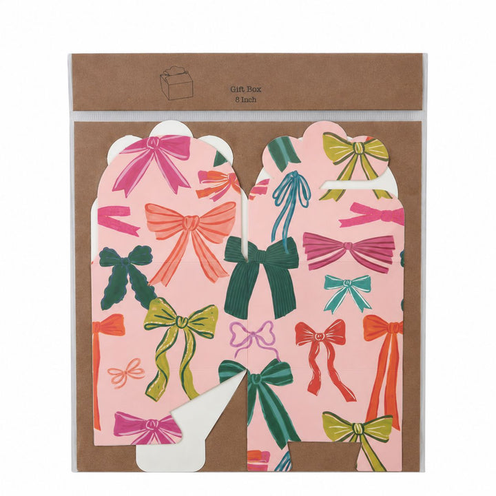 Interlocking Gift Box with Holiday Pattern Gift Bag Creative Co-Op 